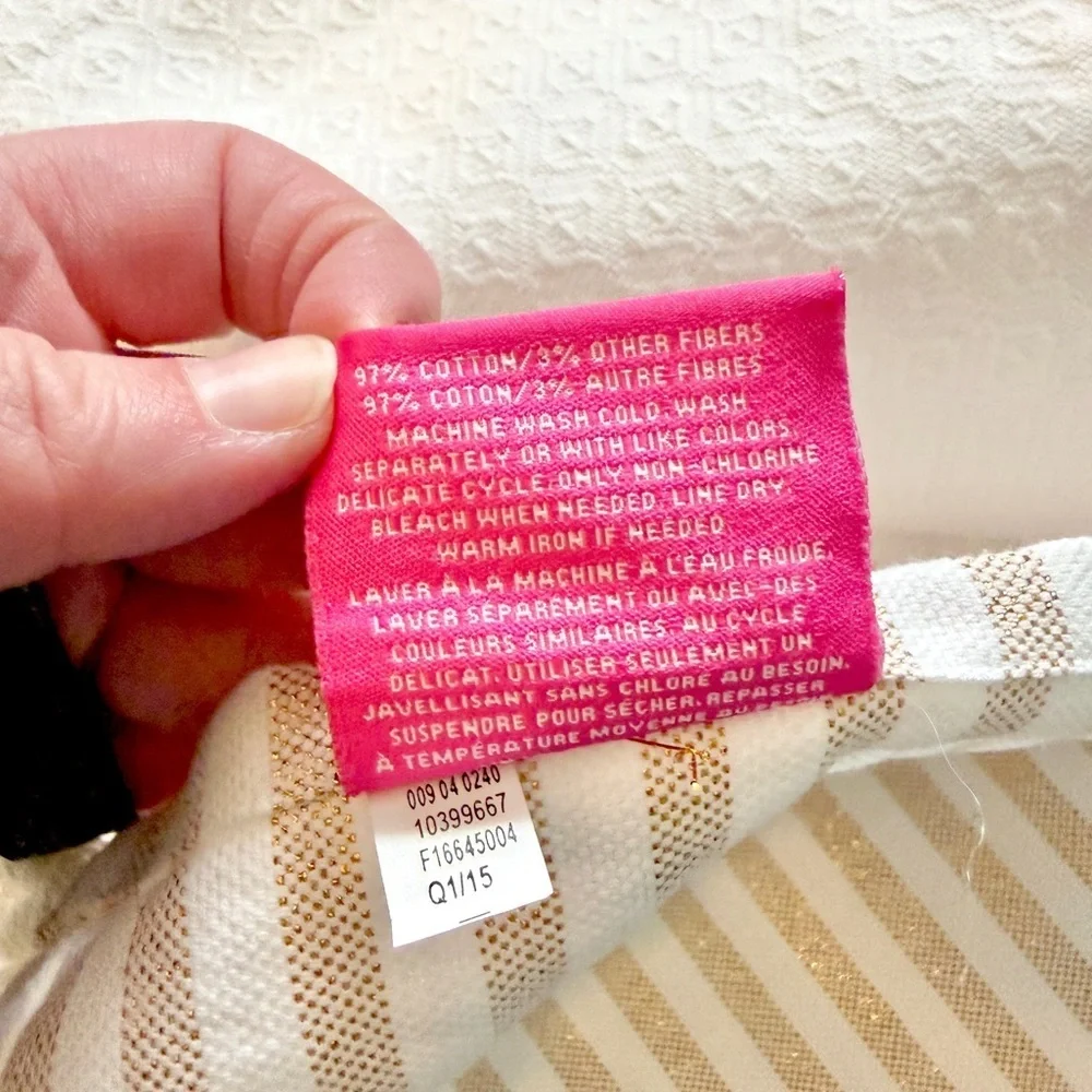 Lilly Pulitzer Cream and Gold Striped Tablecloth